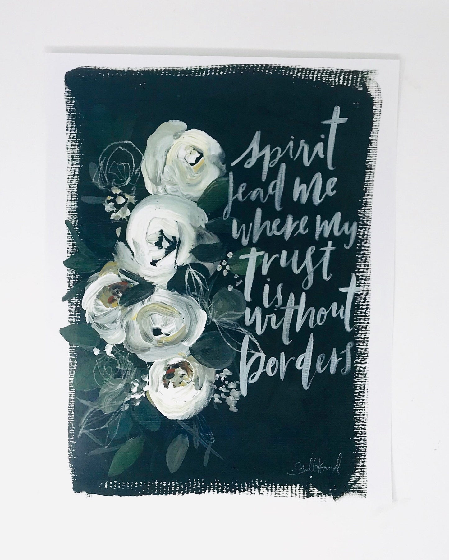 Spirit lead me print- 11x14 in simple black artwork home decor