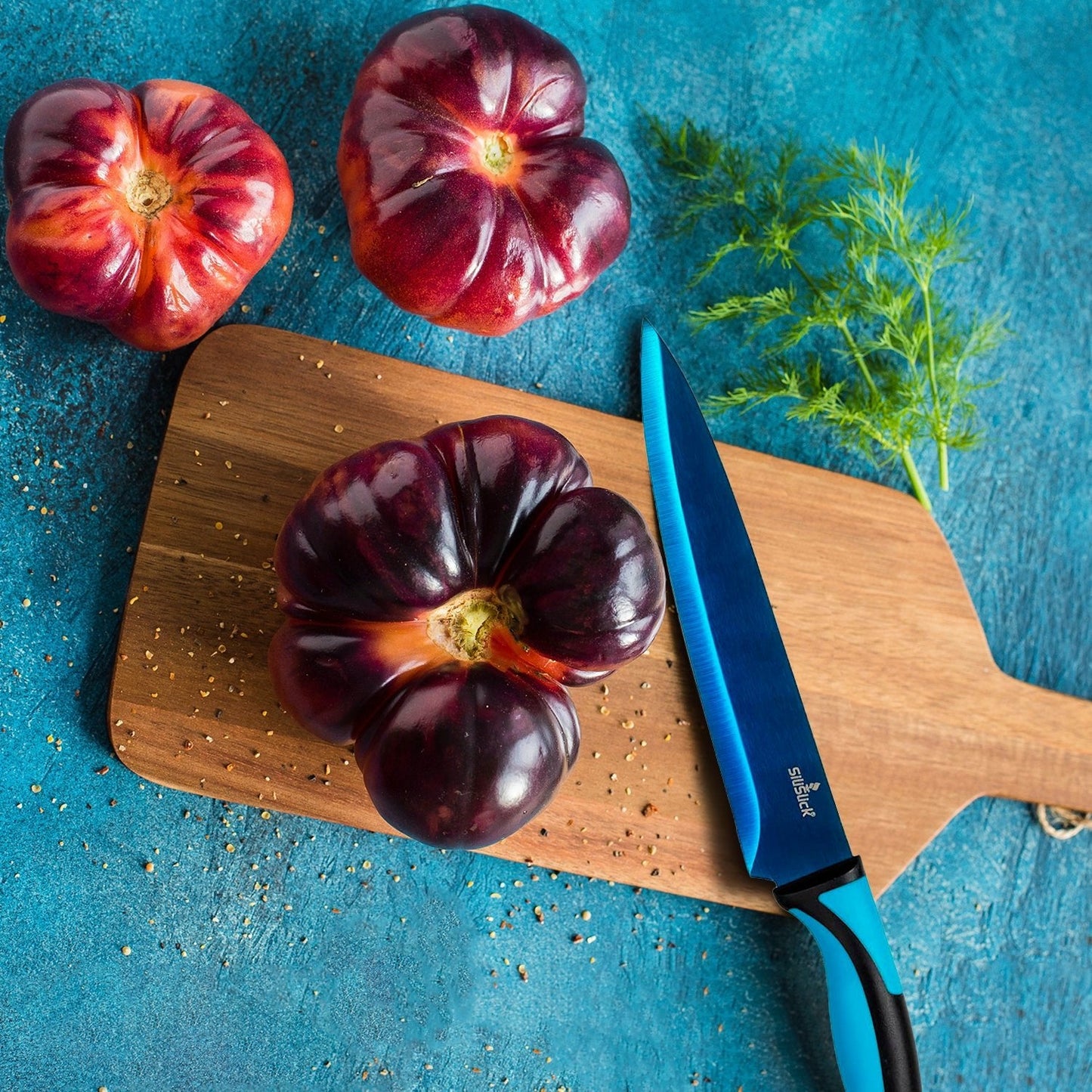 Kitchen Knife Set - Blue Handle | Blue Blade