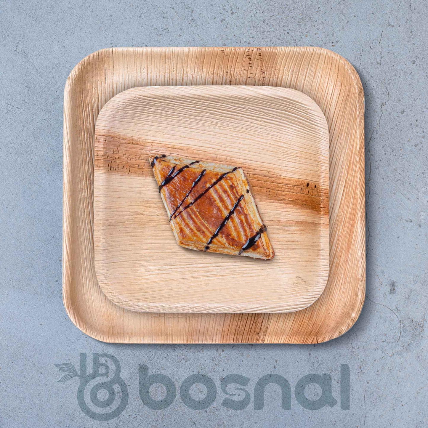 Palm Leaf Biodegradable Square Plates Combo – 50 pcs Set (25 each of 10" & 7" Plates), Eco-Friendly, Compostable, Bamboo-Wood Style, Durable & Restaurant-Grade Alternative to Paper Plates