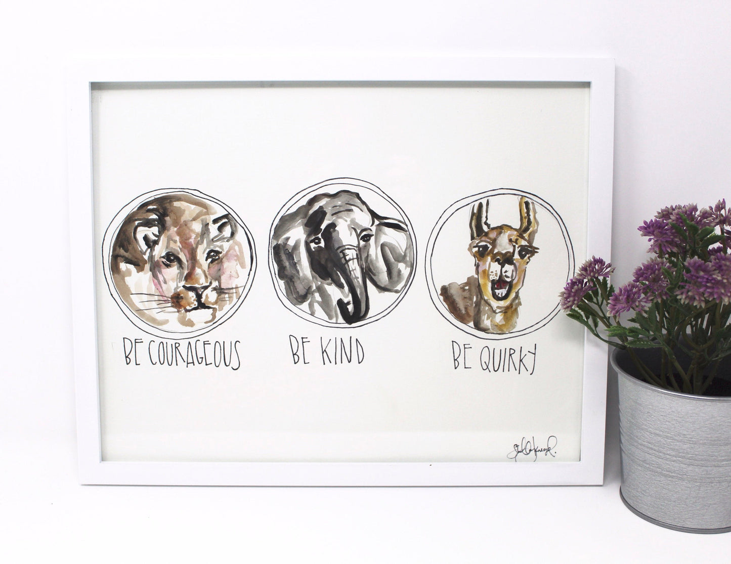 Be Kind, Be Courageous, Be Quirky Art Print -11x14